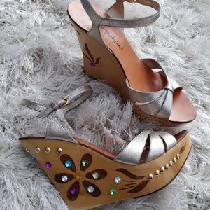 Vintage Betsey Jonson Wooden Wedges